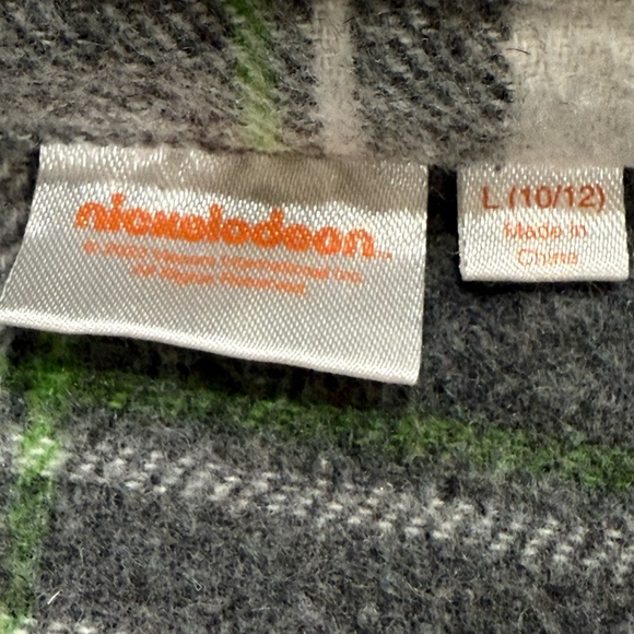 Ninja Turtle Nickelodeon Flannel Button Down Shirt Buffalo Plaid Kid Large - Picture 7 of 9